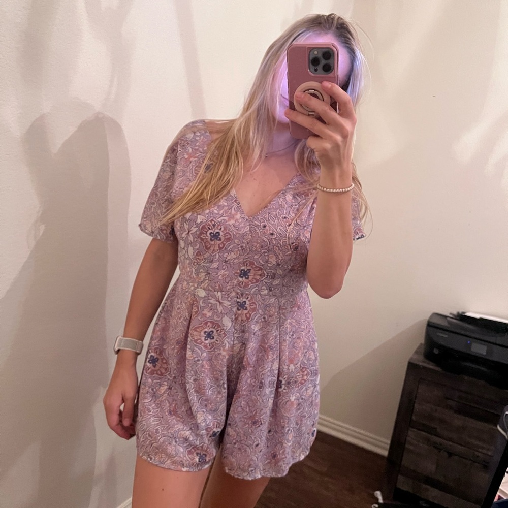 Altar'd State Purple Floral Jumpsuit